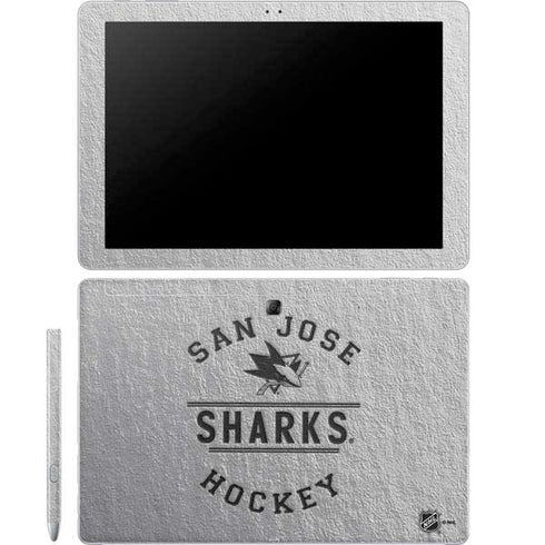 NHL San Jose Sharks Black Text Galaxy Book 12in Skin